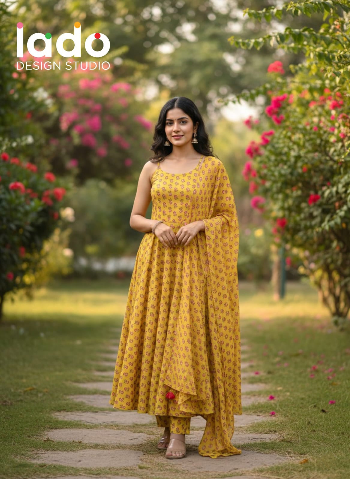 Marigold Yellow Printed DRESS Anarkali Set