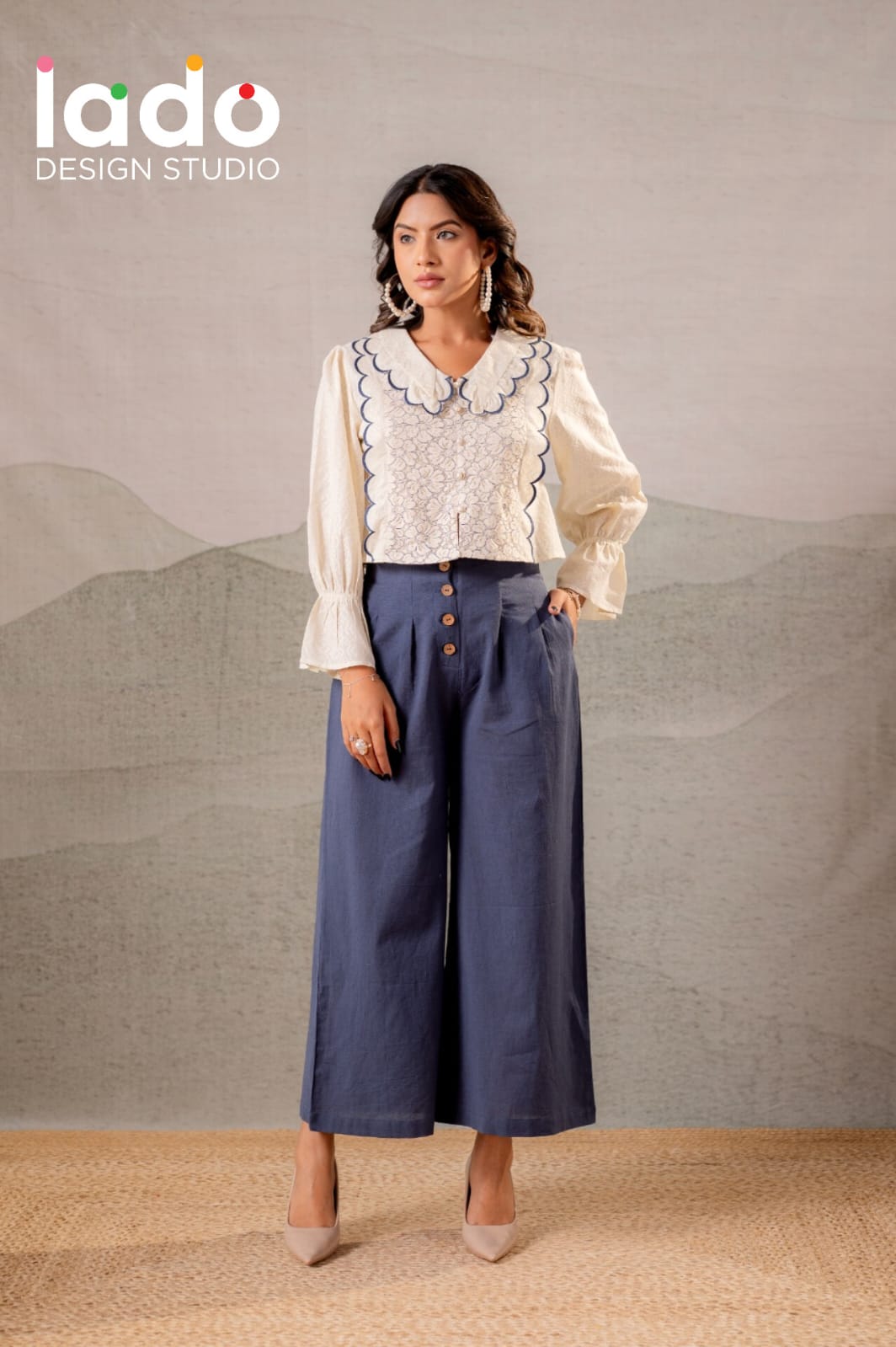 Cotton plazo top